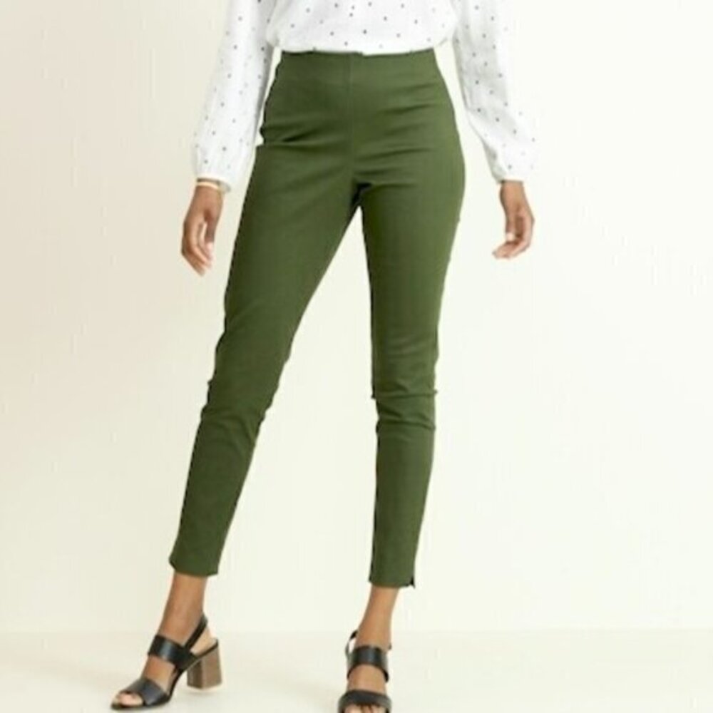 Old Navy High Rise Women's Army Green Pull On Twill Slim Pants Plus Size 16 NWT